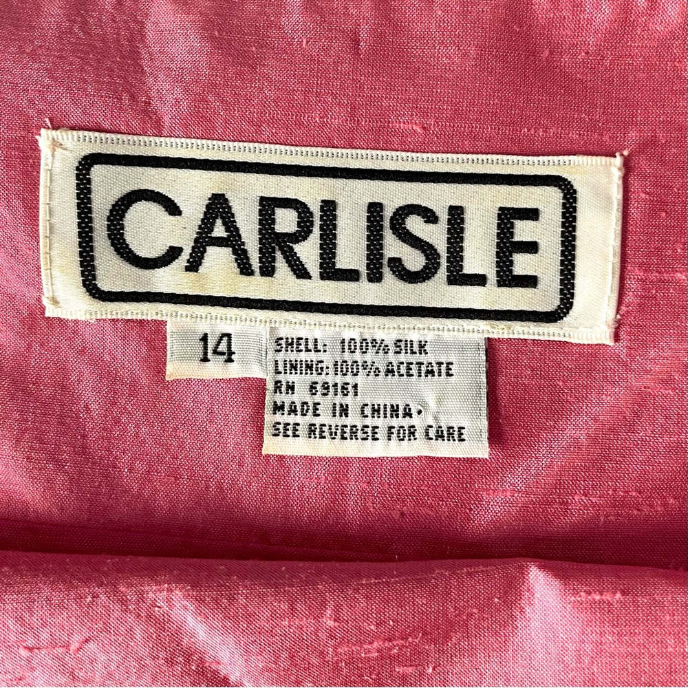 90’s Carlisle Pink Slub Sleeveless Pullover Side Zip Cropped Tank Top Sz14 - Picture 3 of 8